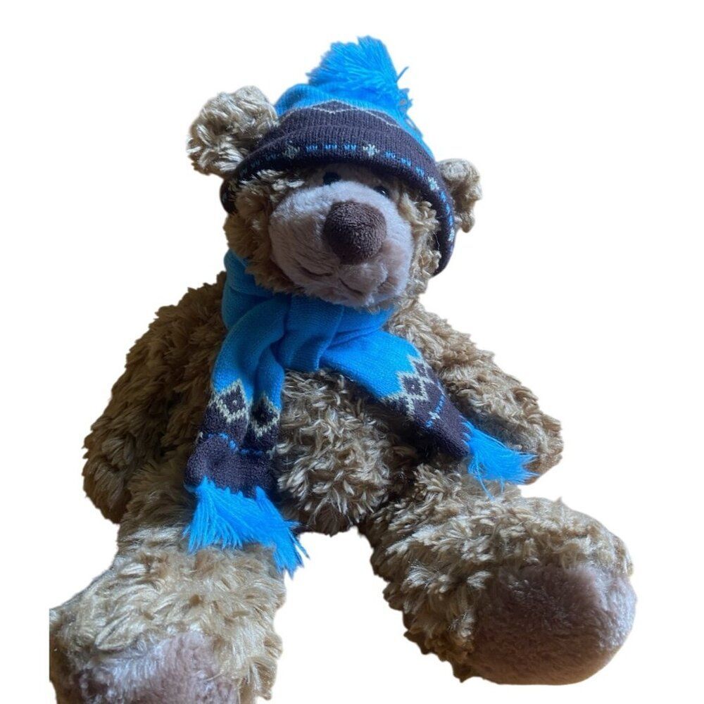 Mary Meyer Plush Teddy Bear Hat & Scarf   Winter Outfit stuffed animal toy
